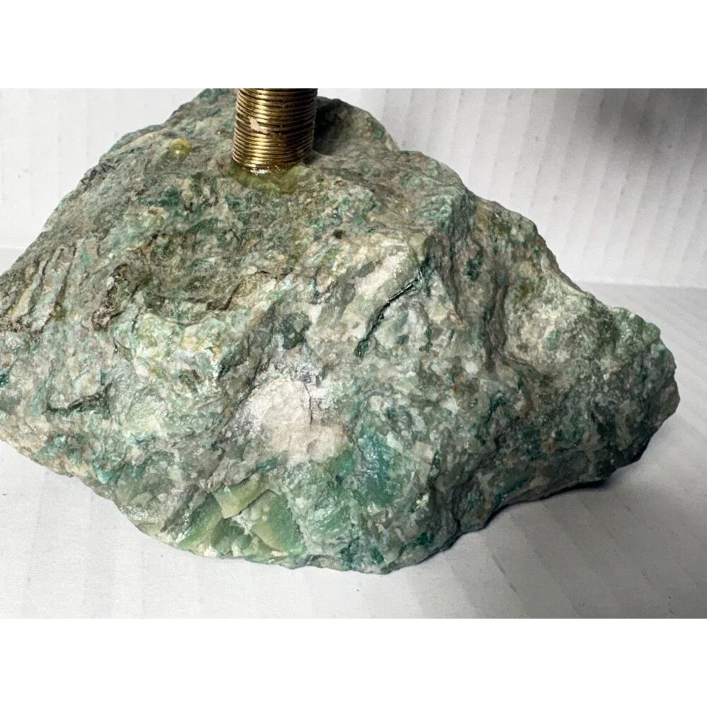 Vtg Handcrafted Aventurine Stone Gem Tree 7” Tall Budd Stone (African Jade) Base - Picture 8 of 11